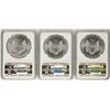 Image 2 : Lot of (3) 2014 $1 American Silver Eagle Coins NGC MS69 First Releases