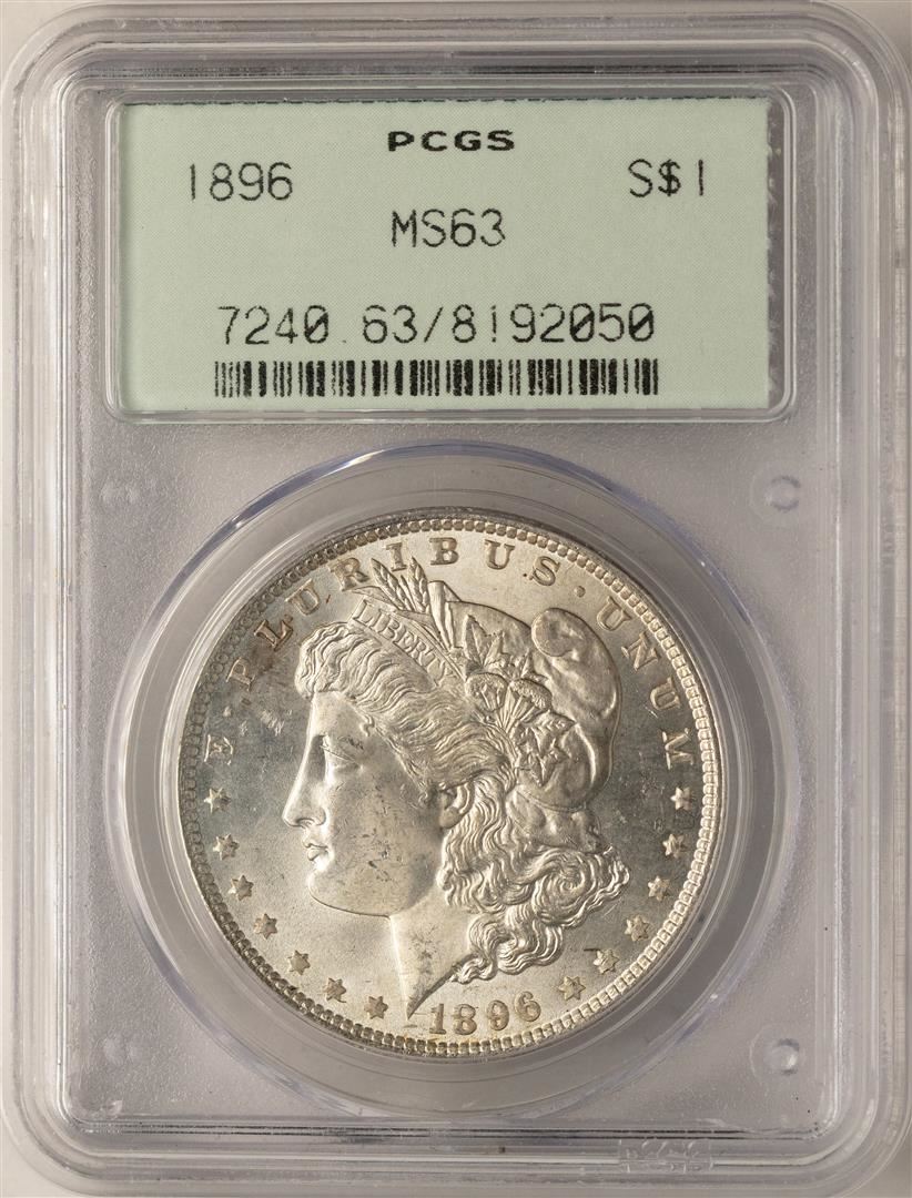 1896 1 Silver Dollar Coin PCGS MS63