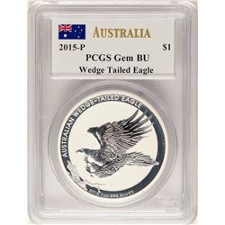 2015-P $1 Australia Wedge Tailed Eagle Silver Coin PCGS Gem BU