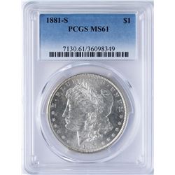 1881-S $1 Morgan Silver Dollar Coin PCGS MS61