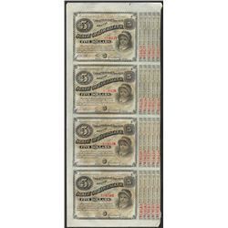 Uncut Sheet of (4) State of Louisiana Baby Bond Obsolete Notes