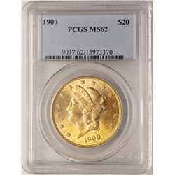 1900 $20 Liberty Head Double Eagle Gold Coin PCGS MS62