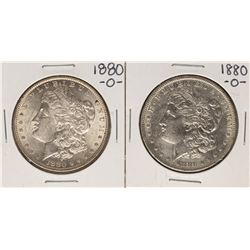 Lot of (2) 1880-O $1 Morgan Silver Dollar Coins
