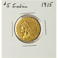 1915 $5 Indian Head Half Eagle Gold Coin