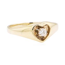 14KT Yellow Gold 0.05 ctw Diamond Heart Shape Motif Ring