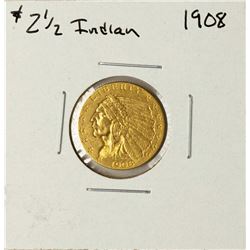 1908 $2 1/2 Indian Head Quarter Eagle Gold Coin