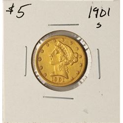 1901-S $5 Liberty Head Half Eagle Gold Coin