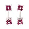 Image 1 : 14KT White Gold 0.80 ctw Ruby Dangle Earrings