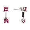 Image 2 : 14KT White Gold 0.80 ctw Ruby Dangle Earrings
