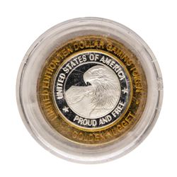 .999 Fine Silver Golden Nugget Las Vegas, Nevada $10 Limited Edition Gaming Toke