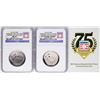 Image 1 : Opening Day 2014-D & 2014-S Baseball Hall of Fame Half Dollar Coins NGC MS70/PF7