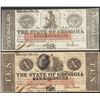 Image 1 : Lot of 1862 $5 & $10 The State of Georgia Obsolete Note
