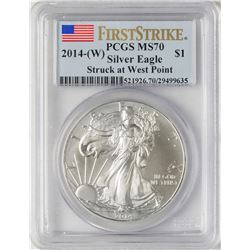 2014-W $1 American Silver Eagle Coin PCGS MS70 First Strike