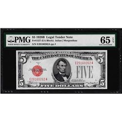1928B $5 Legal Tender Note Fr.1527 PMG Gem Uncirculated 65EPQ