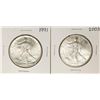 Image 1 : Lot of 1991 & 2003 $1 American Silver Eagle Coins