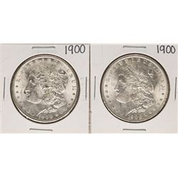 Lot of (2) 1900 $1 Morgan Silver Dollar Coins