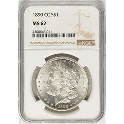 1890-CC $1 Morgan Silver Dollar Coin NGC MS62