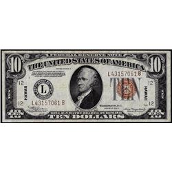 1934A $10 Federal Reserve WWII Emergency Hawaii Note