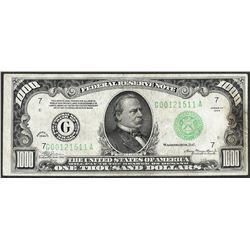 1934 $1,000 Federal Reserve Note Chicago