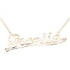 Image 2 : 14KT Yellow Gold 0.02 ctw Diamond "Giselle" Name Plate Necklace