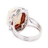 Image 3 : 14KT White Gold 6.50 ctw Opal and Diamond Ring