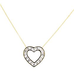 14KT Yellow Gold 1.50 ctw Diamond Heart Pendant with Chain