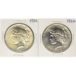 Lot of 1925-1926 $1 Peace Silver Dollar Coins