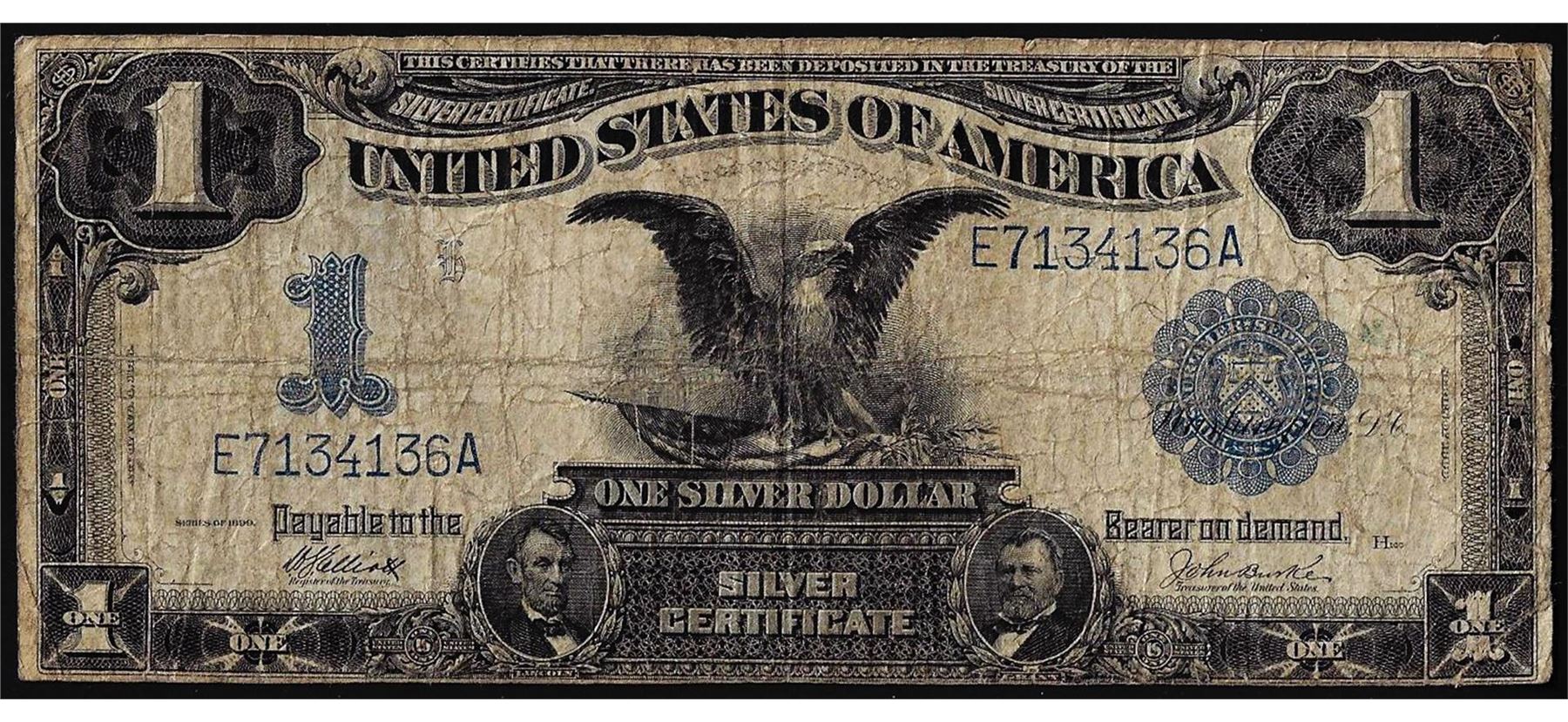 1899 $1 Black Eagle Silver Certificate Note 1899 $1 Black Eagle Silver Certificate Note