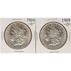 Lot of (2) 1904-O $1 Morgan Silver Dollar Coins