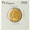 Image 1 : 1909 $5 Indian Head Half Eagle Gold Coin