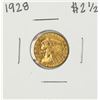 Image 1 : 1928 $2 1/2 Indian Head Quarter Eagle Gold Coin
