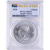 Image 1 : 2018 South Africa Krugerrand Silver Coin PCGS MS69 First Issue