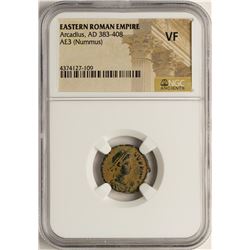 Arcadius, 383-408 AD Ancient Eastern Roman Empire Coin NGC VF