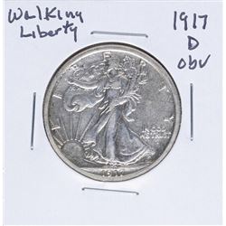 1917-D Obverse Walking Liberty Half Dollar Coin