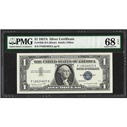 1957A $1 Silver Certificate Note Fr.1620 PMG Superb Gem Uncirculated 68EPQ