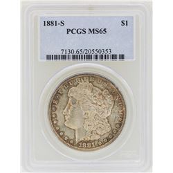 1881-S $1 Morgan Silver Dollar Coin PCGS MS65