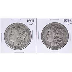 Lot of 1891-O & 1892-O $1 Morgan Silver Dollar Coins