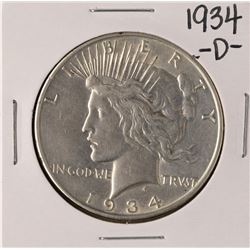 1934-D $1 Peace Silver Dollar Coin