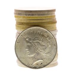 Roll of (20) Brilliant Uncirculated 1923 $1 Peace Silver Dollar Coins