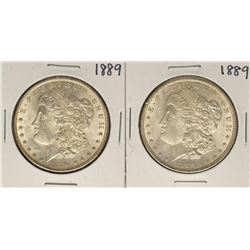 Lot of (2) 1889 $1 Morgan Silver Dollar Coins