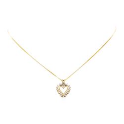 14KT Yellow Gold 0.30 ctw Diamond Heart Shaped Pendant with Chain