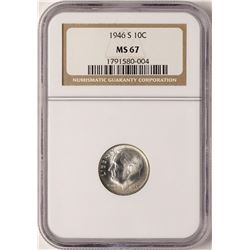 1946-S Roosevelt Dime Coin NGC MS67