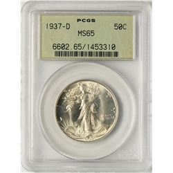 1937-D Walking Liberty Half Dollar Coin PCGS MS65 Old Green Holder