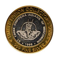 .999 Fine Silver St. Croix Casino Turtle Lake $10 Limited Edition Gaming Token