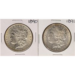 Lot of 1890-1891 $1 Morgan Silver Dollar Coins