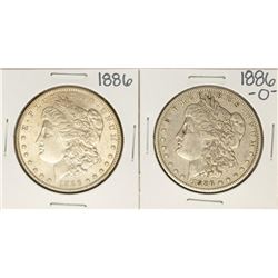 Lot of 1886 & 1886-O $1 Morgan Silver Dollar Coins