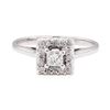 Image 2 : 14KT White Gold 0.40 ctw Diamond Square Top Halo Ring