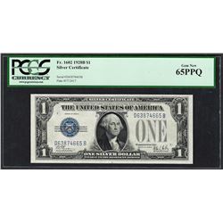 1928B $1 Funnyback Silver Certificate Note Fr.1602 PCGS Gem New 65PPQ