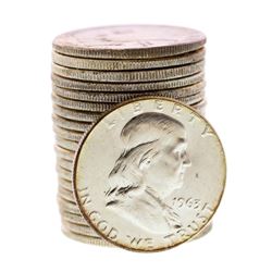 Roll of (20) Brilliant Uncirculated 1963 Franklin Half Dollar Coins