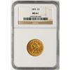 Image 1 : 1895 $5 Liberty Half Eagle Gold Coin NGC MS61